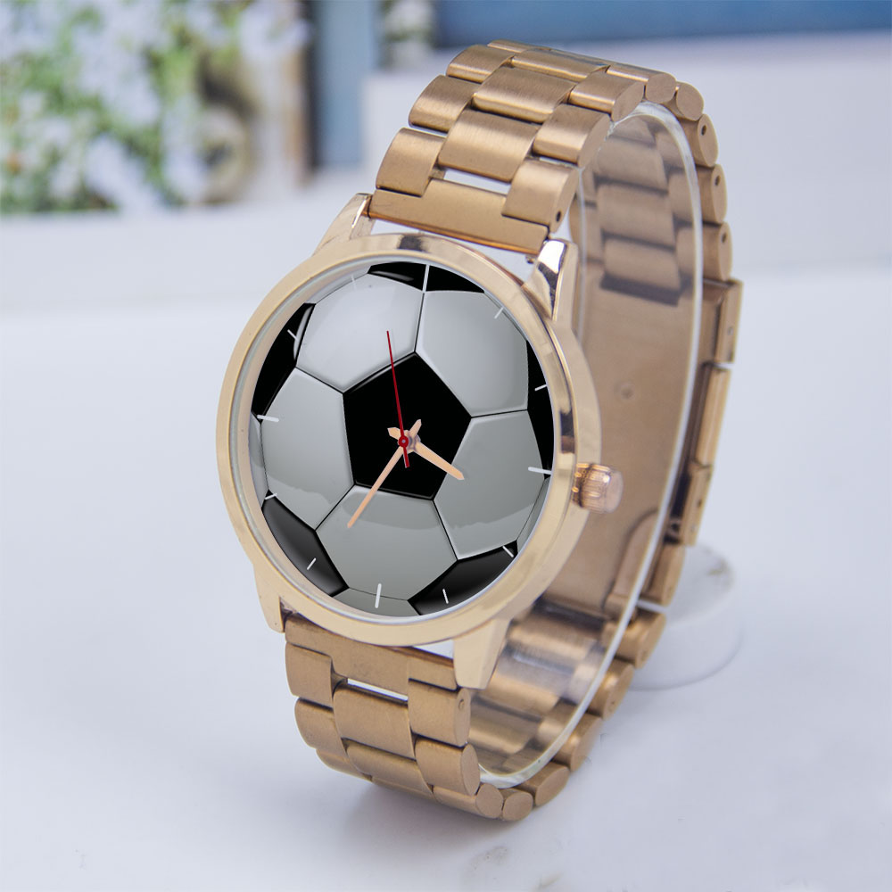 Rose Gold Bracelet - Football Soccer Design Fans Silver Man