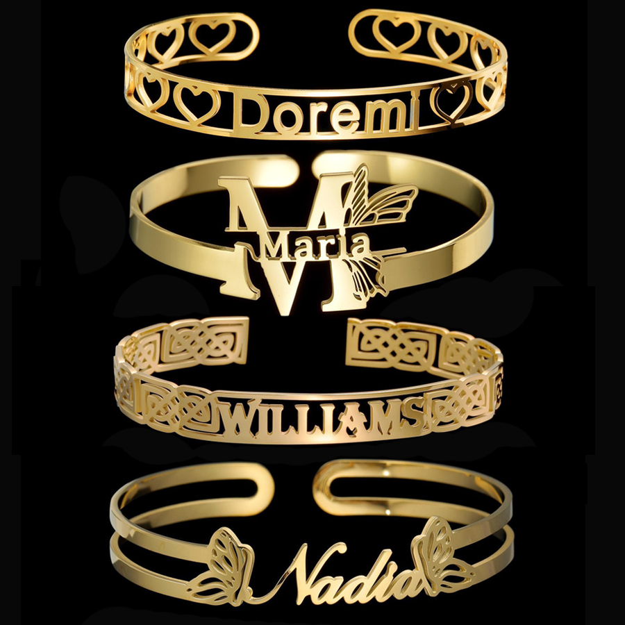Rose Gold Bracelet - Acheerup Personalized Custom 10mm Letter Name