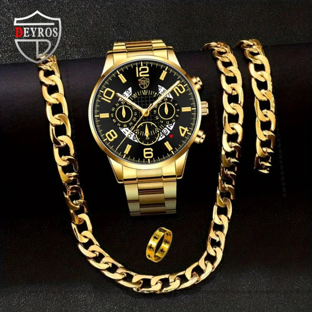 Jewels On Watches - 4pcs/set Men's Casual Watch Alloy Analog
