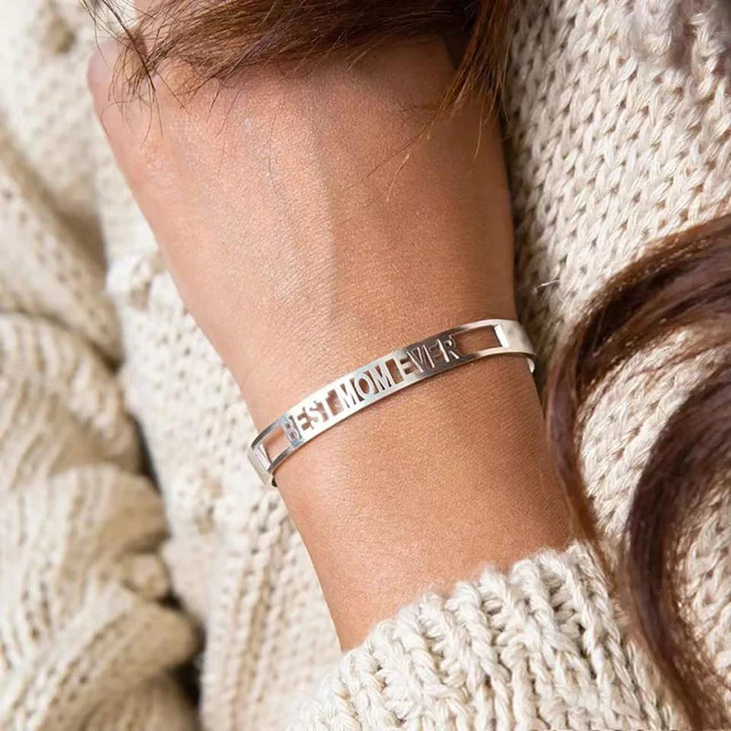 Rose Gold Bracelet - Custom Name Hollow Stainless Steel Couple