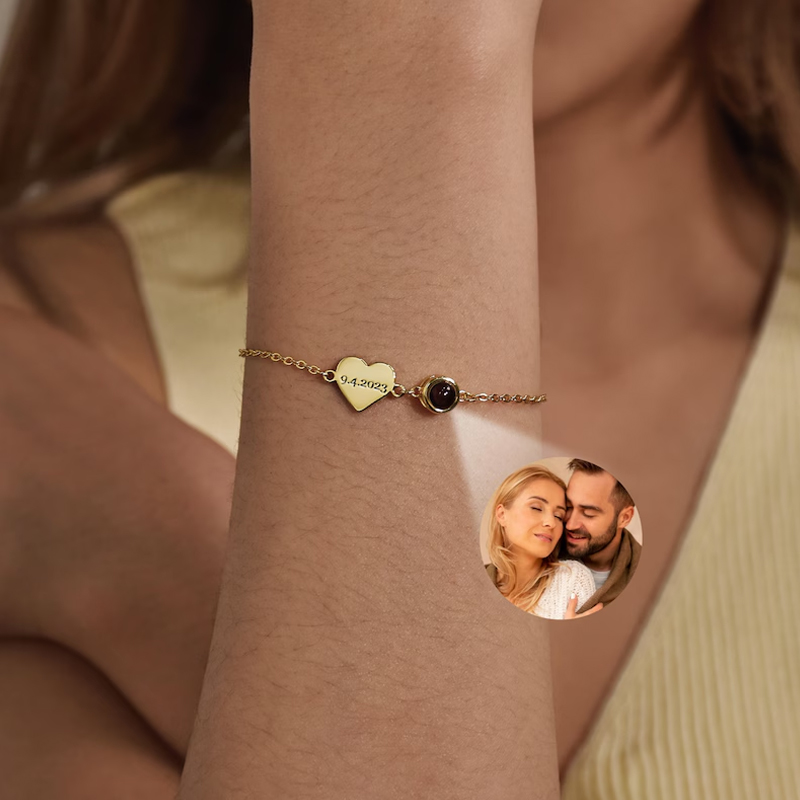 Custom Name Bracelet with Phot - Rose Gold Bracelet review and price