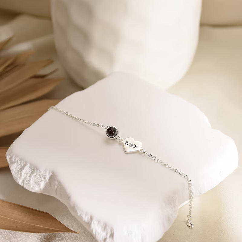 Custom Name Bracelet with Phot - Rose Gold Bracelet review and price
