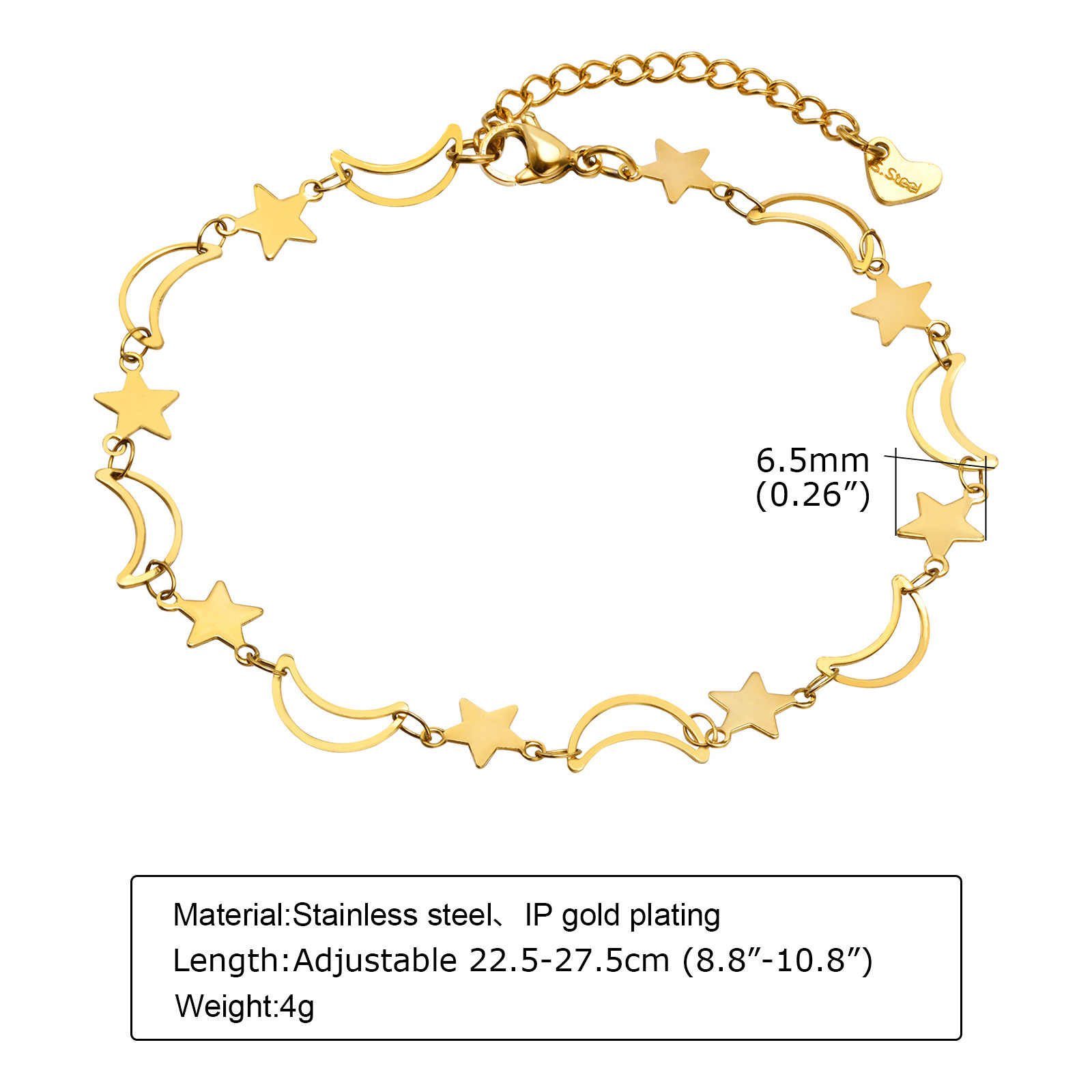 Dainty Hollow Star Moon Anklet - Jc Jewelry & Watches Photos review and price