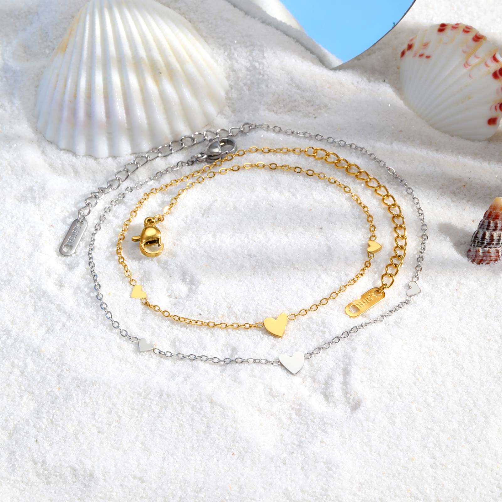 Stainless Steel Heart Anklets  - Jc Jewelry & Watches Photos review and price
