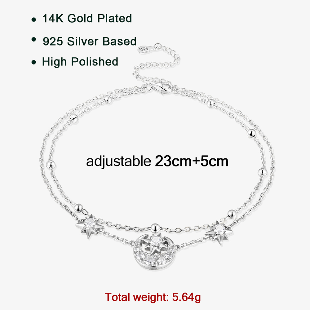 APIR Sparkling Moissanite Star - Anklet Foot Chain review and price