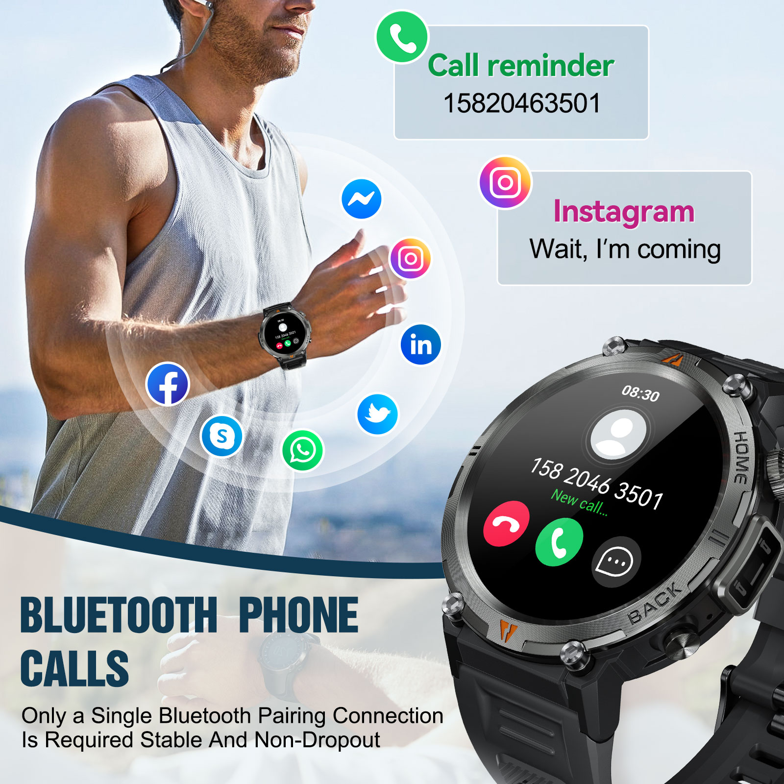 EIGIIS KE3 Bluetooth Call Smar - Jewels On Watches review and price