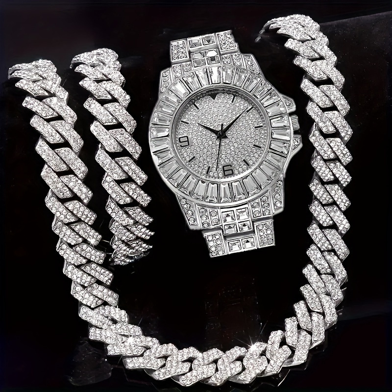 Men's Bling Jewelry Set: Gold  - Jewels On Watches review and price