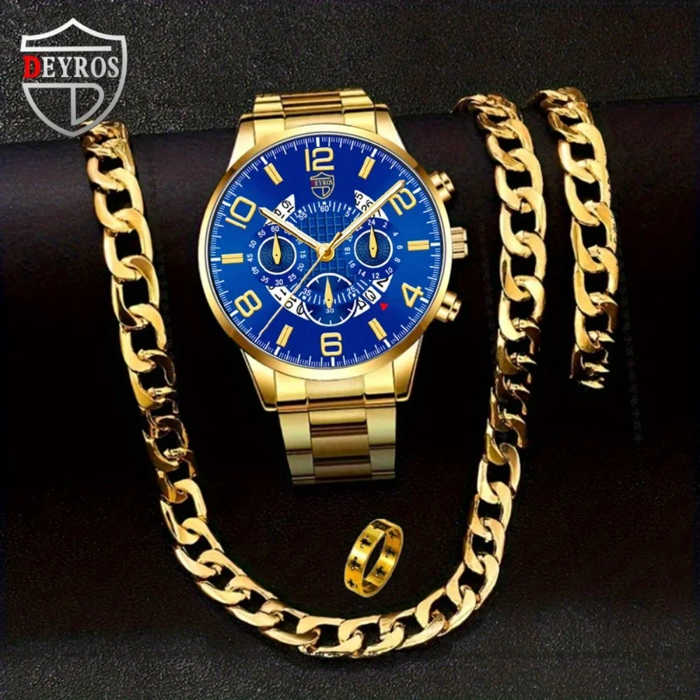4pcs/set Men's Casual Watch Al - Jewels On Watches review and price