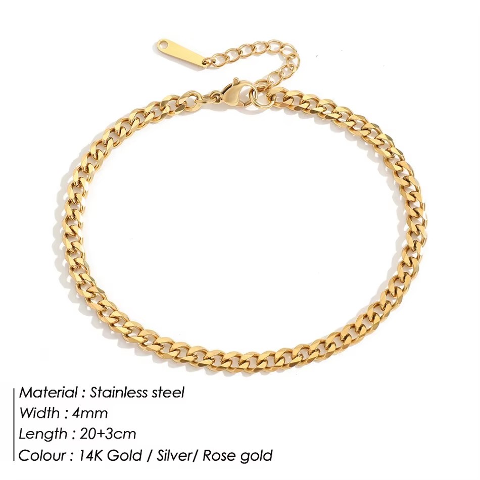 4MM Stainless Steel Simple Cub - Anklet Foot Chain review and price