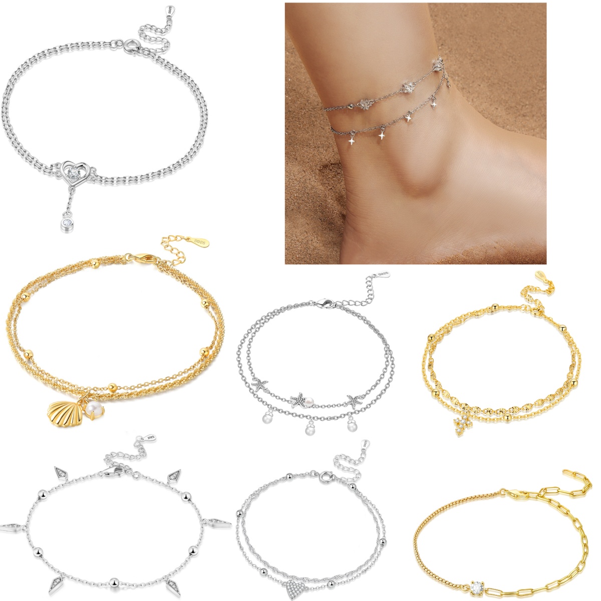 Orstarry S925 Sterling Silver  - Anklet Foot Chain review and price
